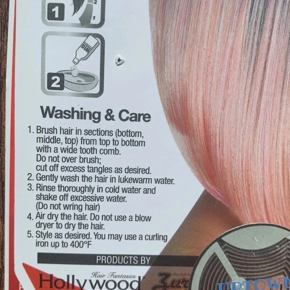 Blunt Bob Lace Front Wig Center Part Blonde, Blue Pixel - Picture 8 of 9